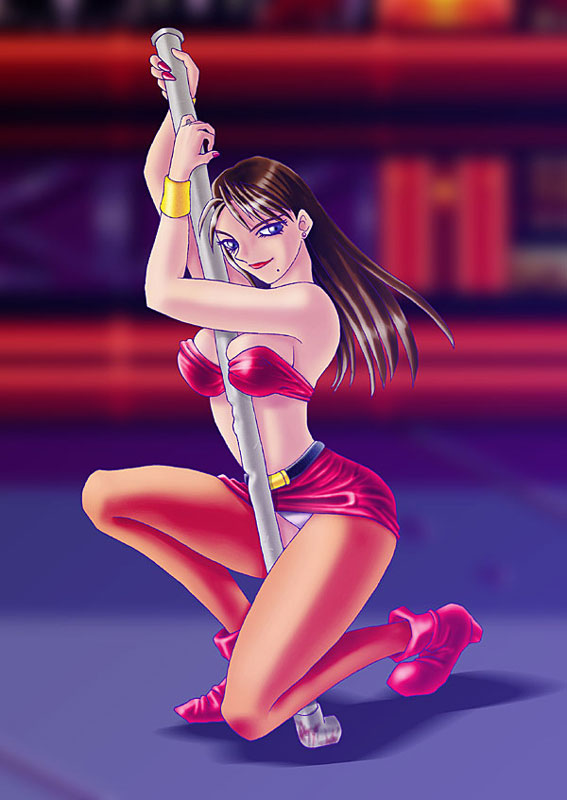 1girl streets_of_rage streets_of_rage_2 blaze_fielding breasts cleavage kneeling panties pantyhose pantyshot smoking_pipe sega skirt underwear