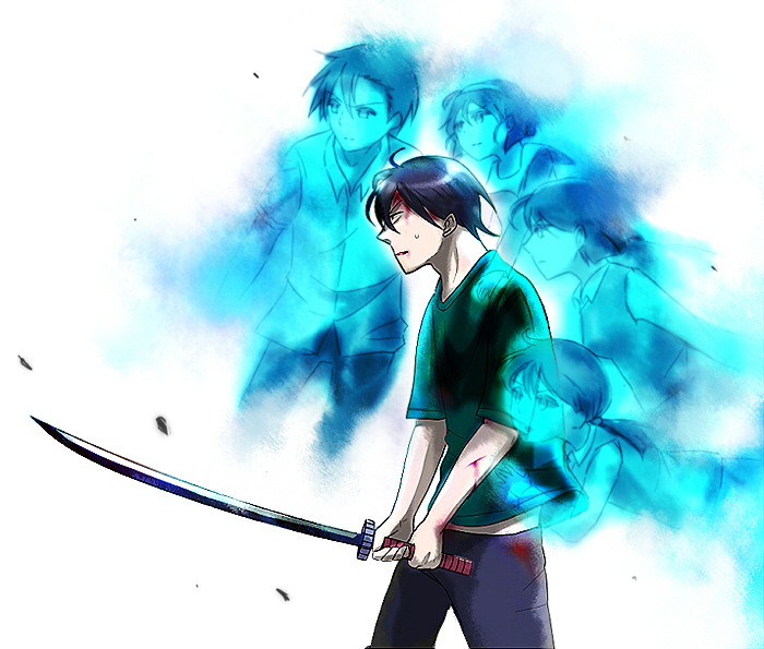2boys 3girls ahopan black_hair brother_and_sister corpse_party corpse_party_(pc-98) corpse_party_if ghost hairband holding holding_sword holding_weapon kishinuma_yoshiki kishinuma_yoshiki_(pc-98) long_hair mochida_satoshi mochida_satoshi_(pc-98) mochida_yuka mochida_yuka_(pc-98) multiple_boys multiple_girls nakashima_naomi nakashima_naomi_(pc-98) aged_up school_uniform shinozaki_ayumi shinozaki_ayumi_(pc-98) short_hair siblings sword twintails weapon