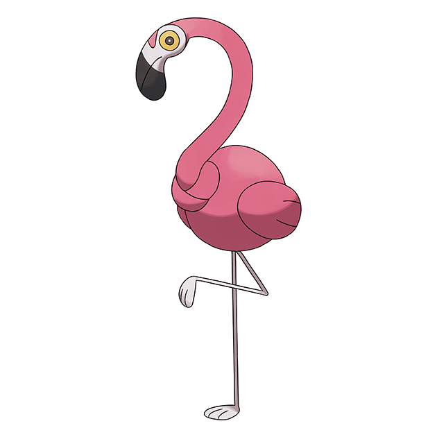 animal_focus artist_request bird closed_mouth flamigo full_body nintendo no_humans official_art outline pokemon pokemon_(creature) pokemon_focus pokemon_sv solo standing standing_on_one_leg third-party_source transparent_background white_outline yellow_eyes