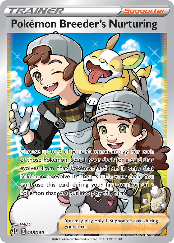 1boy 1girl :3 artist_name backwards_hat blue_sky brown_eyes brown_hair card_(medium) character_name closed_eyes cloud company_name copyright_name copyright_notice day dog english_text eyelashes fangs fence game_freak gen_8_pokemon gloves grass grey_hat hair_brush hat holding holding_hair_brush kirisaki_(gin16k) medium_hair nintendo official_art on_shoulder open_mouth outdoors overalls plaid_clothes pokemon pokemon_(creature) pokemon_breeder_(pokemon) pokemon_card pokemon_on_shoulder pokemon_swsh pokemon_tcg sheep short_hair sky smile sparkle teeth third-party_source tongue tongue_out trading_card upper_teeth_only white_gloves wooloo yamper