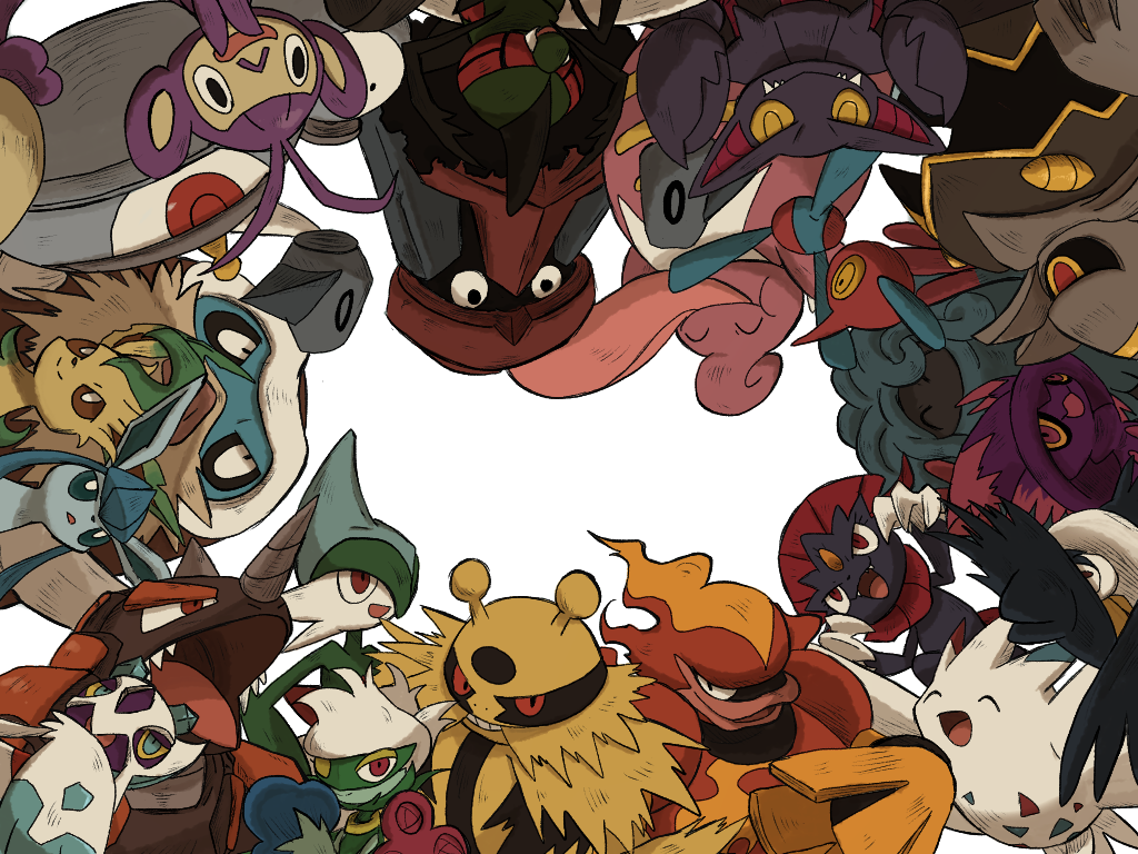 10ma10dantali0n ambipom blue_eyes brown_eyes colored_sclera dusknoir electivire eyelashes froslass gallade gen_4_pokemon glaceon gliscor honchkrow leafeon lickilicky long_tongue magmortar magnezone mamoswine mismagius nintendo pokemon pokemon_(creature) porygon-z probopass red_eyes rhyperior roserade sharp_teeth simple_background tangrowth teeth togekiss tongue weavile white_background yanmega yellow_eyes yellow_sclera