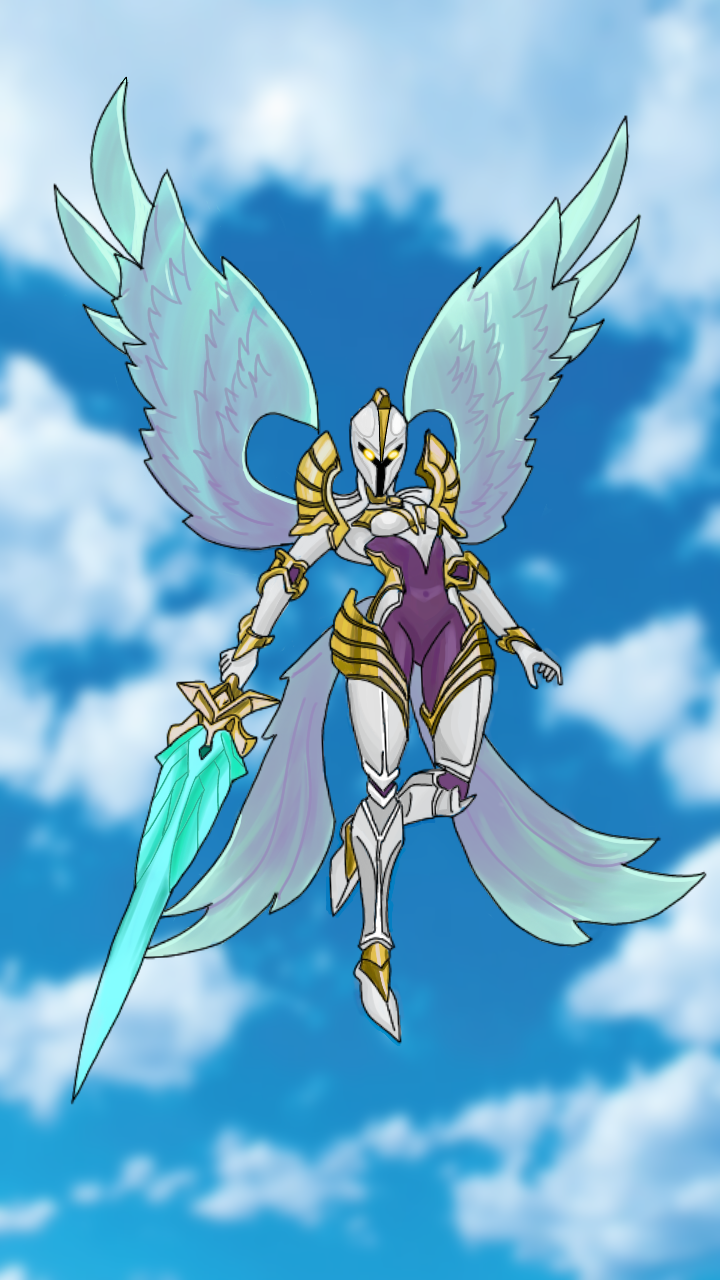 bodysuit highres kayle_(league_of_legends) tagme yellow_eyes