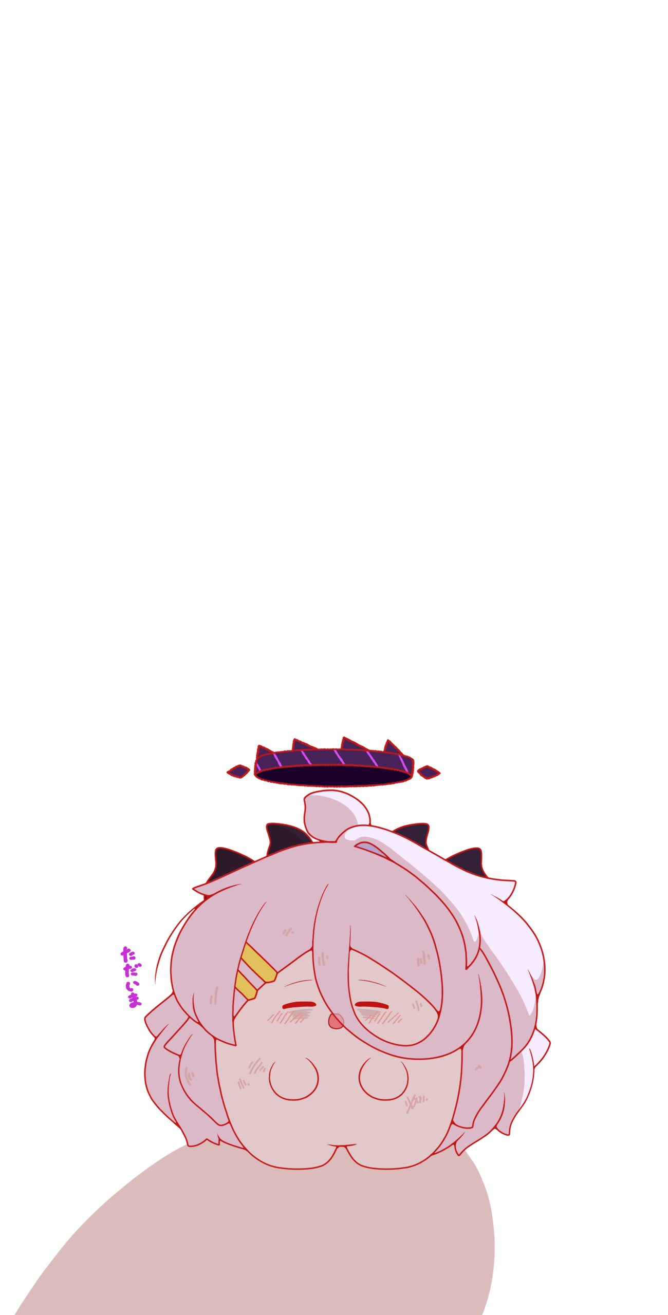 absurdres ahoge blue_archive chibi closed_eyes facing_viewer grey_hair hair_between_eyes hair_ornament hairclip halo highres hina_(blue_archive) horns kurukurumagical long_hair open_mouth parted_bangs shadow simple_background single_hair_intake solo standing translation_request very_long_hair white_background wide_shot