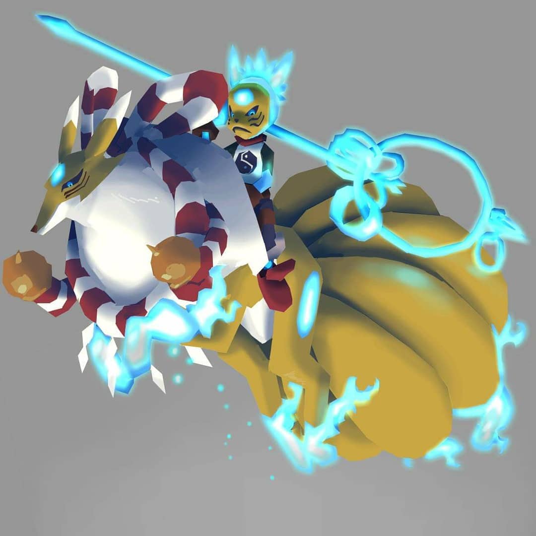 digimon digimon_(creature) kitsune kyubimon kyuubi makino_ruki multiple_tails tail