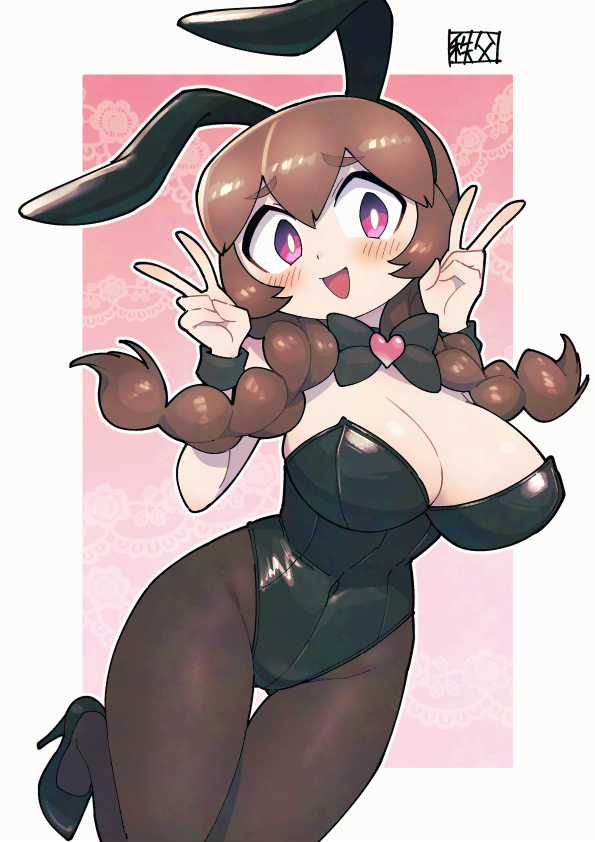 1girl breasts chichibu_(watson) large_breasts leotard original playboy_bunny solo