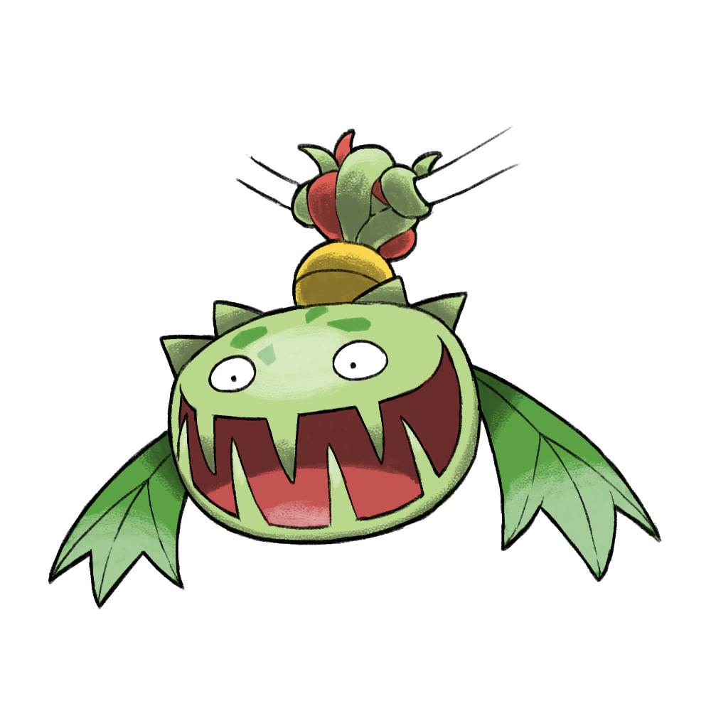 blacknirrow carnivine full_body gen_4_pokemon hanging leaf nintendo no_humans open_mouth plant pokemon pokemon_(creature) pokemon_focus simple_background solo venus_flytrap white_background