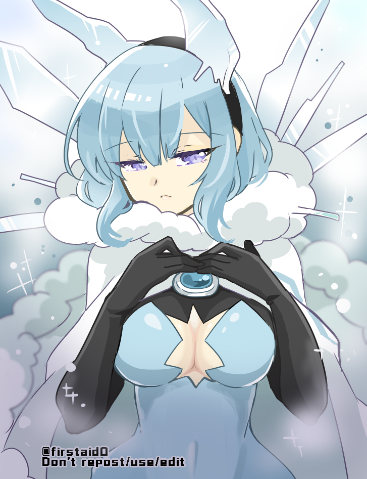 1girl blue_eyes blue_hair breasts cleavage cleavage_cutout closed_mouth clothing_cutout elbow_gloves fire_emblem fire_emblem_heroes gloves ice icicle light_blue_hair looking_at_viewer medium_breasts nifl_(fire_emblem) nintendo solo yukia_(firstaid0)