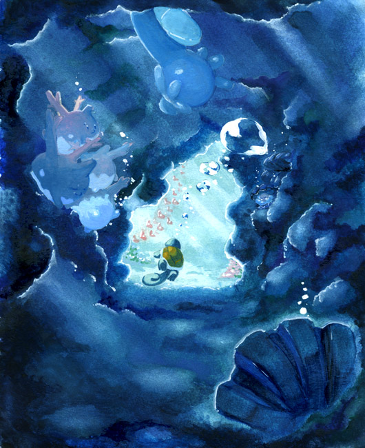 00s 1990s_(style) bad_id bad_pixiv_id bubble cave clamperl corsola dratini gen_1_pokemon gen_2_pokemon gen_3_pokemon horsea luvdisc nature nintendo no_humans pokemon pokemon_(creature) pokemon_gsc pokemon_rgby pokemon_rse retro_artstyle shellder squirtle sunlight swimming underwater yorozuyo