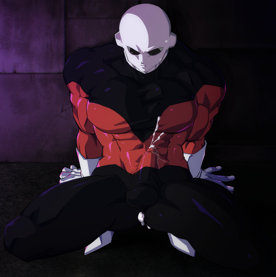 1boy after_anal aftersex alien anal ass bald black_bodysuit black_eyes bodysuit boots brick_wall bulge closed_mouth clothed_sex colored_sclera colored_skin commentary covered_abs covered_pectorals covered_penis covered_testicles crouching cum cum_dripping_from_anus cum_in_ass cum_in_clothes cum_on_body cum_on_self cum_through_clothes cumdrip dragon_ball dragon_ball_super full_body gloves grey_skin jiren large_pectorals looking_down male_focus mature_male muscular muscular_male no_eyebrows oguri_shun pectorals penis precum precum_through_clothes pride_trooper_uniform red_bodysuit shiny_clothes skin_tight solo spandex squatting sweatdrop testicles thick_neck thick_thighs thighs two-tone_bodysuit wall white_boots white_gloves yaoi