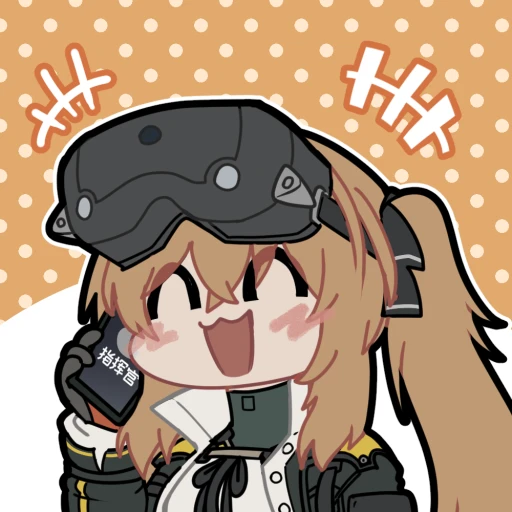 +++ 1girl :3 black_ribbon brown_hair chibi chinese_commentary closed_eyes girls&#039;_frontline girls&#039;_frontline_2:_exilium hair_ribbon head-mounted_display jacket lenna_(girls&#039;_frontline_2) long_hair madcore official_art open_mouth phone ribbon second-party_source solo talking_on_phone twintails ump9_(girls&#039;_frontline)