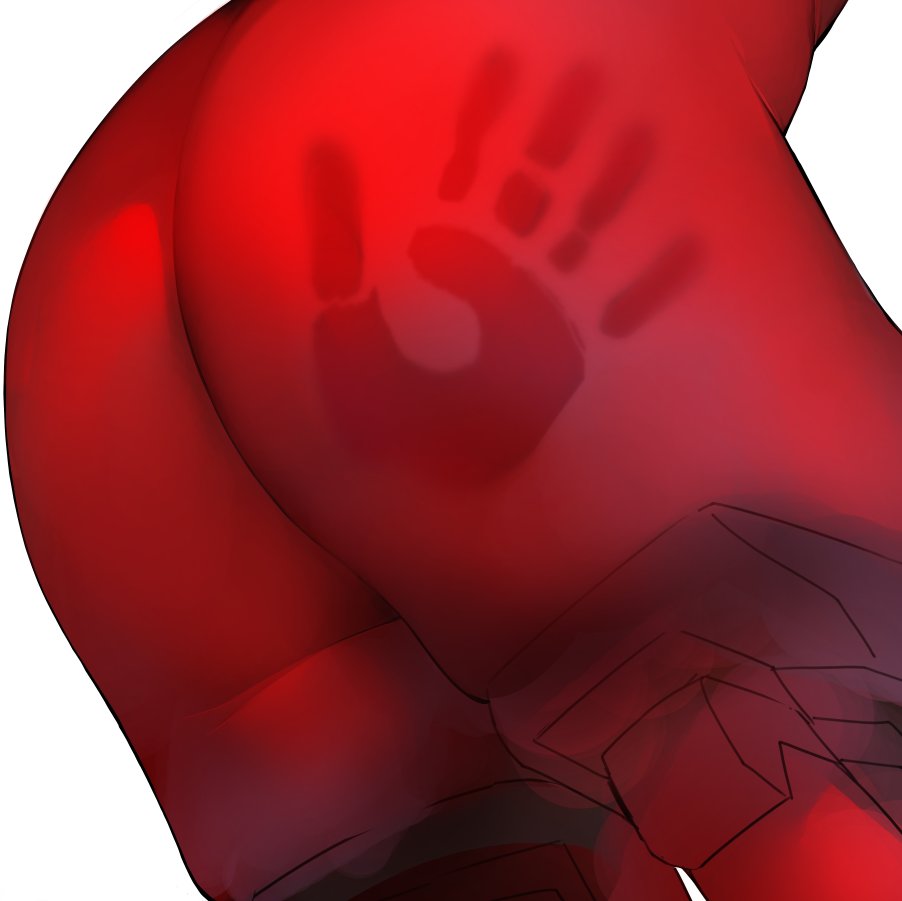 1girl ass ass_focus bodysuit close-up dyarikku handprint red_bodysuit vshojo zentreya zentreya_(cyborg) zentreya_(cyborg)_(1st_costume)