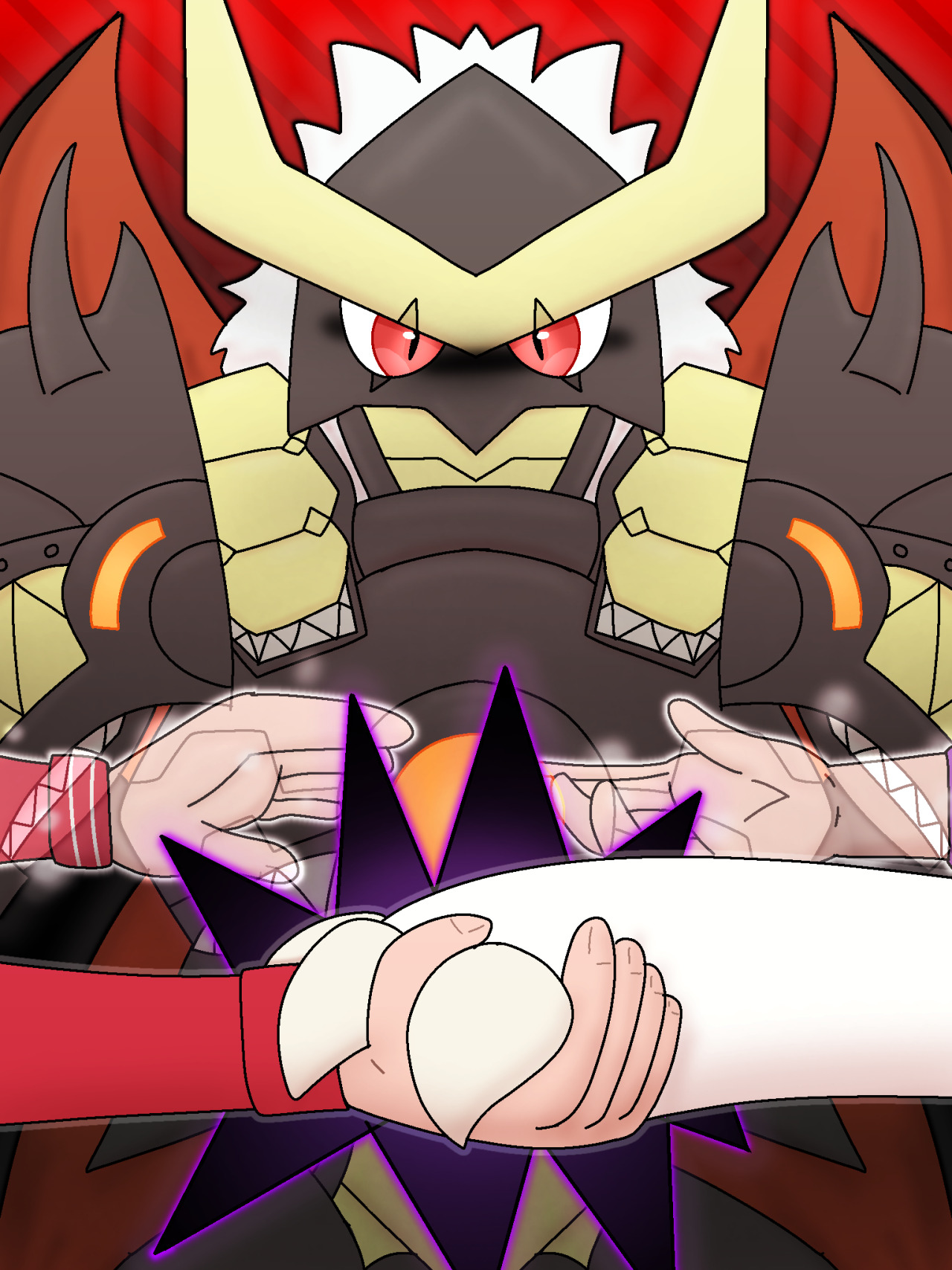 claws digimon digimon_(creature) dog highres labramon looking_at_viewer plutomon red_eyes shibuya_aoi