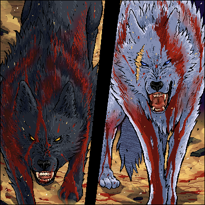 00s blood darcia kiba lowres no_humans oekaki wolf wolf&#039;s_rain