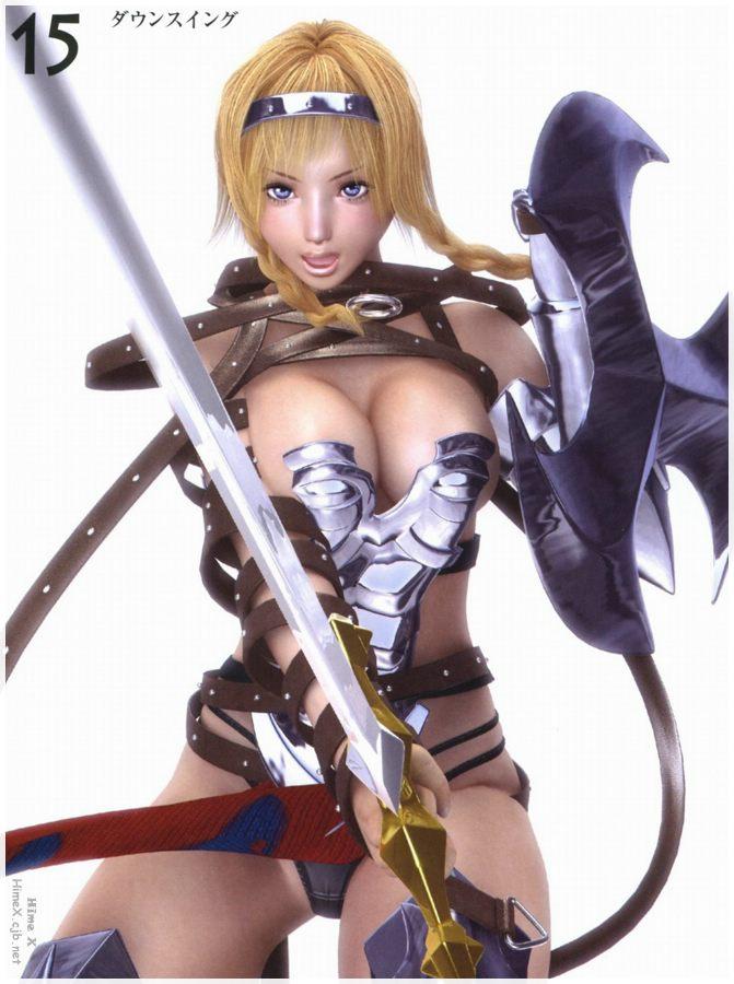 1girl 3d breasts cowboy_shot female_focus leina m-rs panties queen&#039;s_blade solo standing tagme underwear white_background