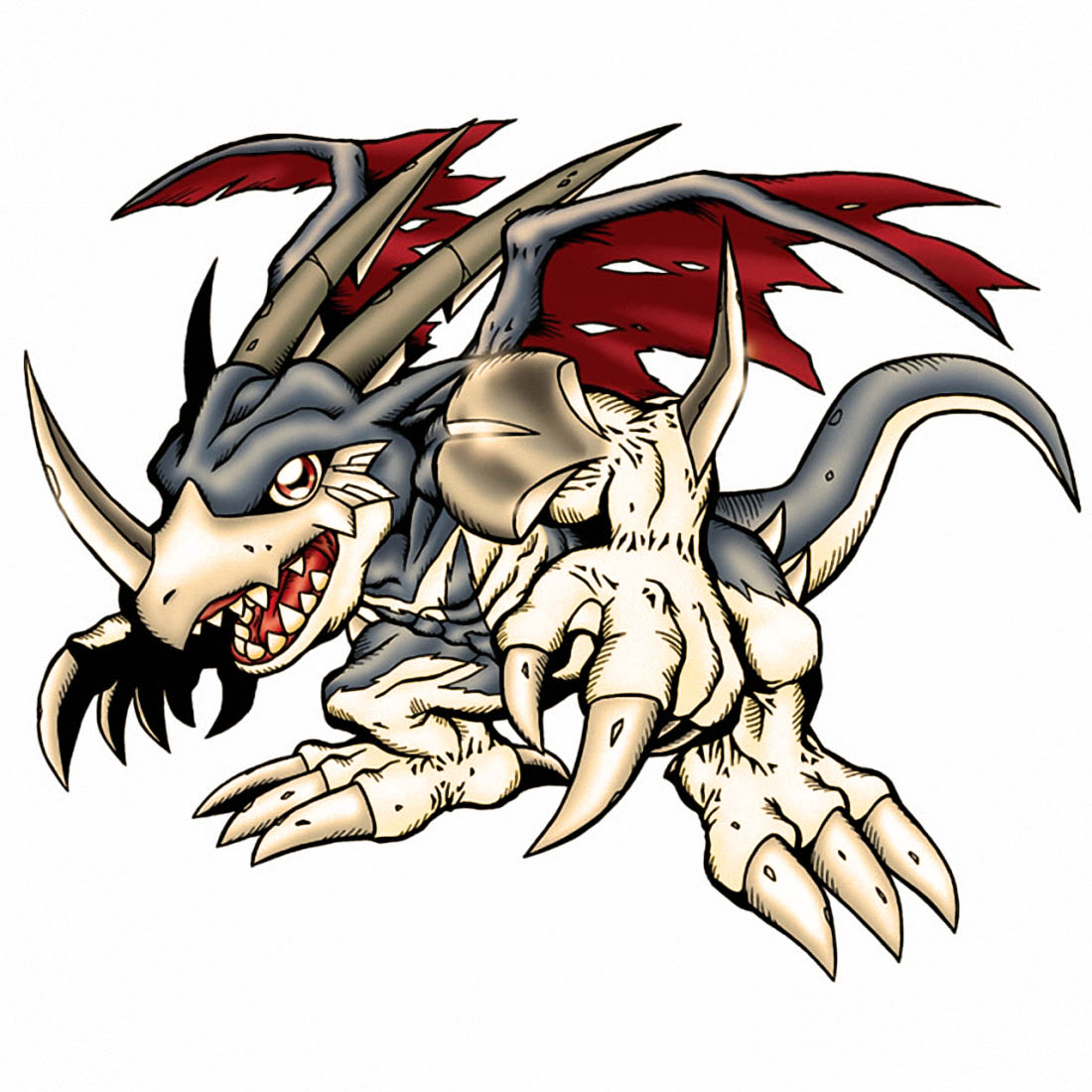 claws digimon digimon_(creature) dragon horns masteraerov-dramon sharp_teeth solo tail teeth wings