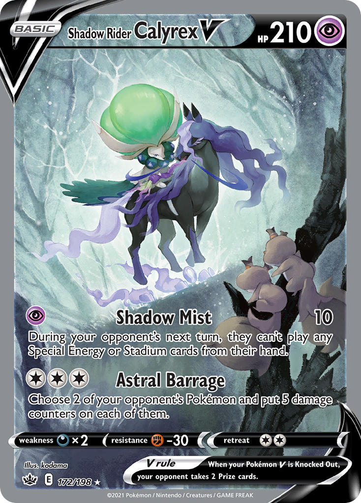 artist_name calyrex calyrex_(rider) card_(medium) character_name company_name copyright_name copyright_notice english_text eyelashes gen_8_pokemon horse kodama_(pukupuku) legendary_pokemon nintendo official_art outdoors pokemon pokemon_(creature) pokemon_card pokemon_focus pokemon_tcg reins riding riding_pokemon skwovet snowing spectrier third-party_source trading_card tree