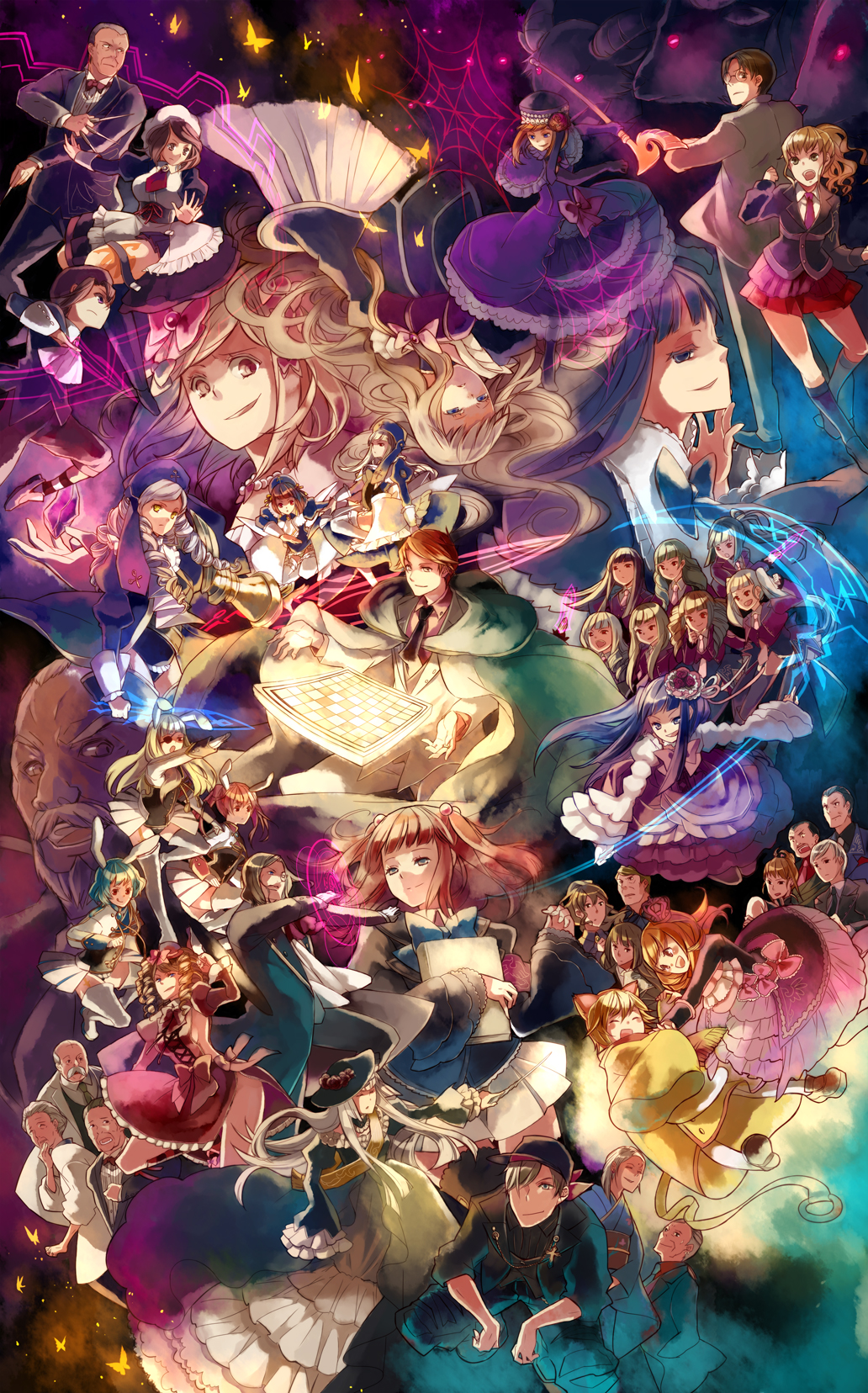 00s 07th_expansion 6+boys 6+girls absolutely_everyone amakusa_juuza animal_ears armband asmodeus_(umineko) ayko bad_id bad_pixiv_id beatrice_(umineko) beelzebub_(umineko) belphegor_(umineko) black_hair blonde_hair blue_eyes blue_hair board_game brown_hair bug butterfly chess chiester00 chiester410 chiester45 chiester556 chiester_sisters choker cornelia_(umineko) crown dlanor_a._knox dress drill_hair eiserne_jungfrau eva_beatrice everyone eyepatch facial_hair flower frederica_bernkastel frills furudo_erika gaap_(umineko) gertrude_(umineko) goatman_(umineko) gouda_toshirou hair_bobbles hair_ornament hair_ribbon hat highres insect jacket kanon_(umineko) kumasawa_chiyo lambdadelta leviathan_(umineko) long_hair lucifer_(umineko) maid mammon_(umineko) maria_(umineko) monocle multiple_boys multiple_girls mustache nanjou_terumasa necktie no_naku_koro_ni_(series) okonogi_tetsurou oono_eiko orange_hair pink_hair rabbit_ears red_eyes red_hair ribbon ronoue_genji ronove_(umineko) sakutarou_(umineko) sash satan_(umineko) shannon_(umineko) short_hair silver_hair skirt staff stakes_of_purgatory sumadera_kasumi thighhighs twintails umineko_no_naku_koro_ni ushiromiya_ange ushiromiya_battler ushiromiya_eva ushiromiya_george ushiromiya_hideyoshi ushiromiya_jessica ushiromiya_kinzou ushiromiya_krauss ushiromiya_kyrie ushiromiya_maria ushiromiya_natsuhi ushiromiya_rosa ushiromiya_rudolf virgilia_(umineko) zettai_ryouiki