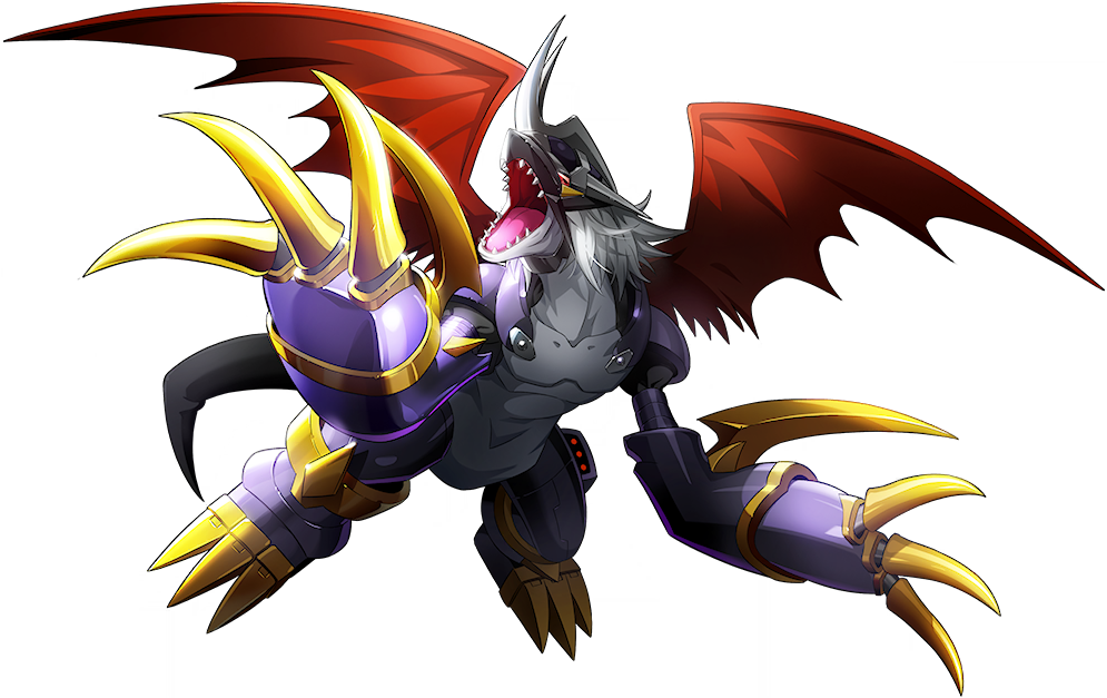claws digimon digimon_(creature) digimon_new_century dragon imperialdramon imperialdramon_dragon_mode_(black) official_art open_mouth sharp_teeth teeth wings