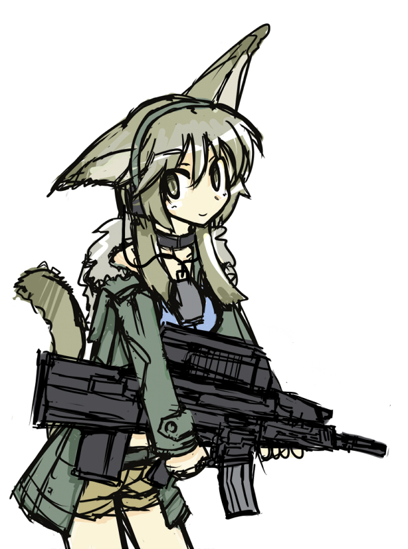 1girl airburst_grenade_launcher alliant_techsystems animal_ears assault_rifle bullpup carbine cat_ears computerized_scope contraves_brashear_systems german_flag grenade_launcher gun headphones heckler_&amp;_koch hud_mount jacket l-3_communications_corporation l3_technologies meijou_inurou microphone military military_program military_uniform modular_weapon_system multi-weapon multiple-barrel_gun night-vision_device objective_individual_combat_weapon_(military_program) objective_infantry_combat_weapon_(military_program) original precision-guided_firearm prototype_design red_faction_2 rifle scope selectable_assault_battle_rifle_(military_program) semi-automatic_grenade_launcher short-barreled_rifle shorts sight_(weapon) smart_scope smile solo tail telescopic_sight thermal_weapon_sight transforming_weapon under-barrel_configuration underbarrel_assault_rifle underbarrel_rifle weapon xm104_(smart_scope) xm29_oicw