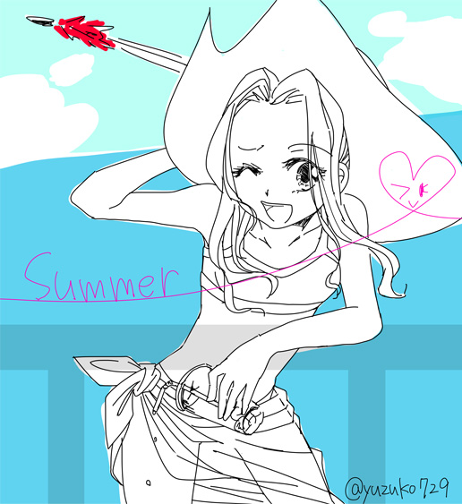 1boy digimon digimon_adventure digimon_adventure:_bokura_no_war_game hat male_focus one_eye_closed solo swimsuit tachikawa_mimi