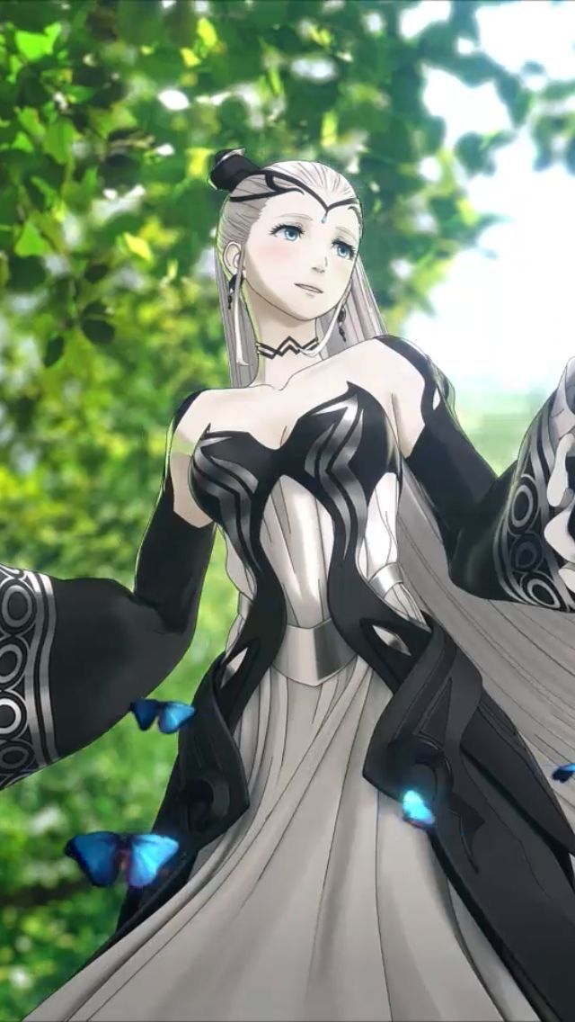 dress earrings eir_(fire_emblem) fire_emblem gloves jewelry long_hair long_sleeves necklace nintendo white_hair