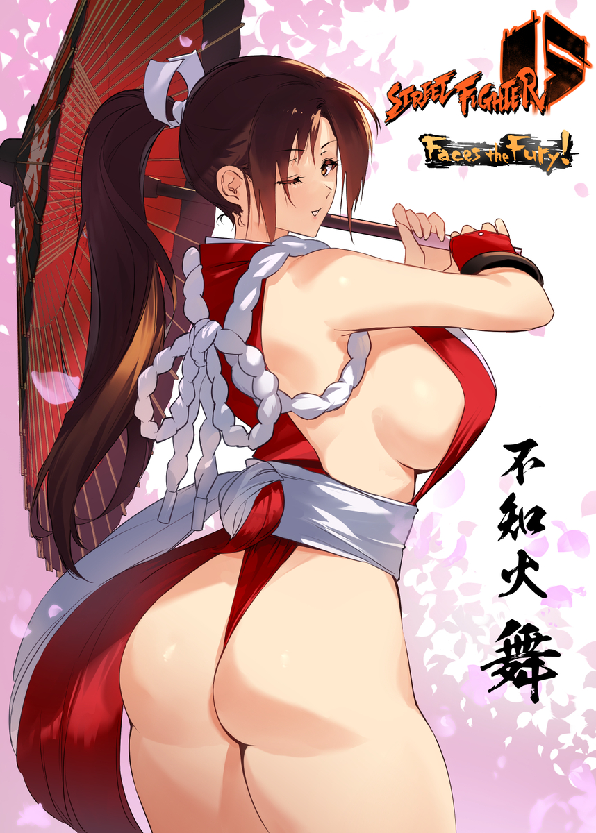 1girl ass breasts fatal_fury large_breasts long_hair negresco shiranui_mai street_fighter street_fighter_6 thong