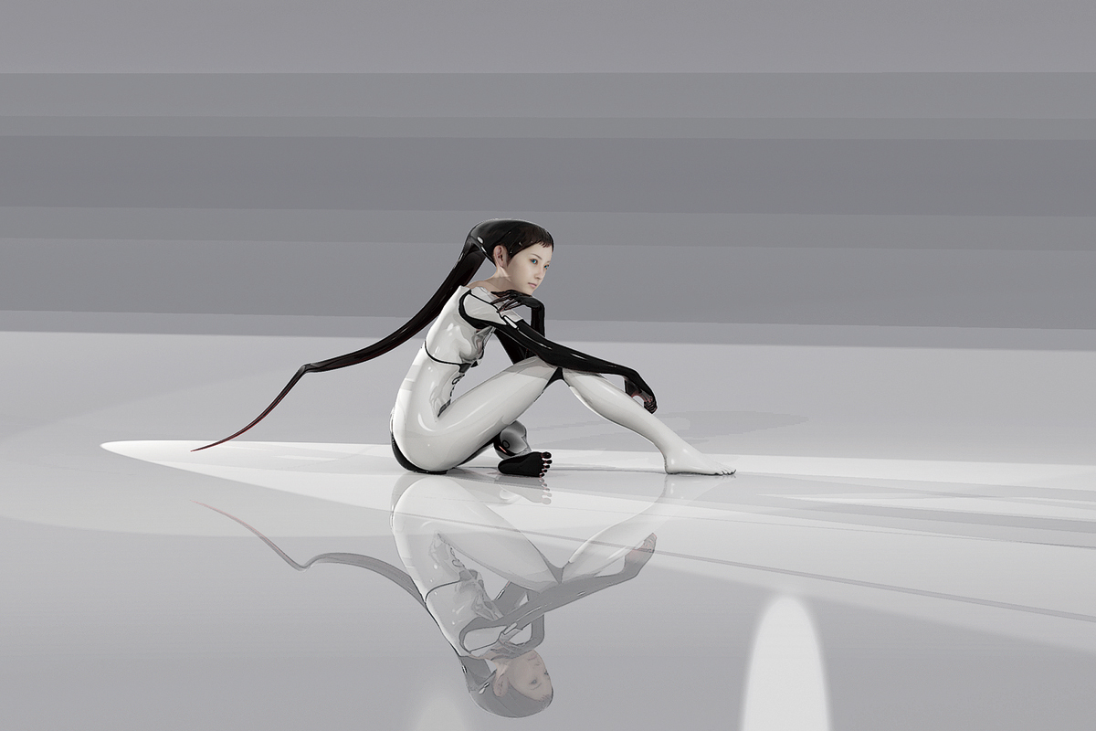 1girl azel_(panzer_dragoon) long_hair metalfly panzer_dragoon panzer_dragoon_saga realistic reflection very_long_hair