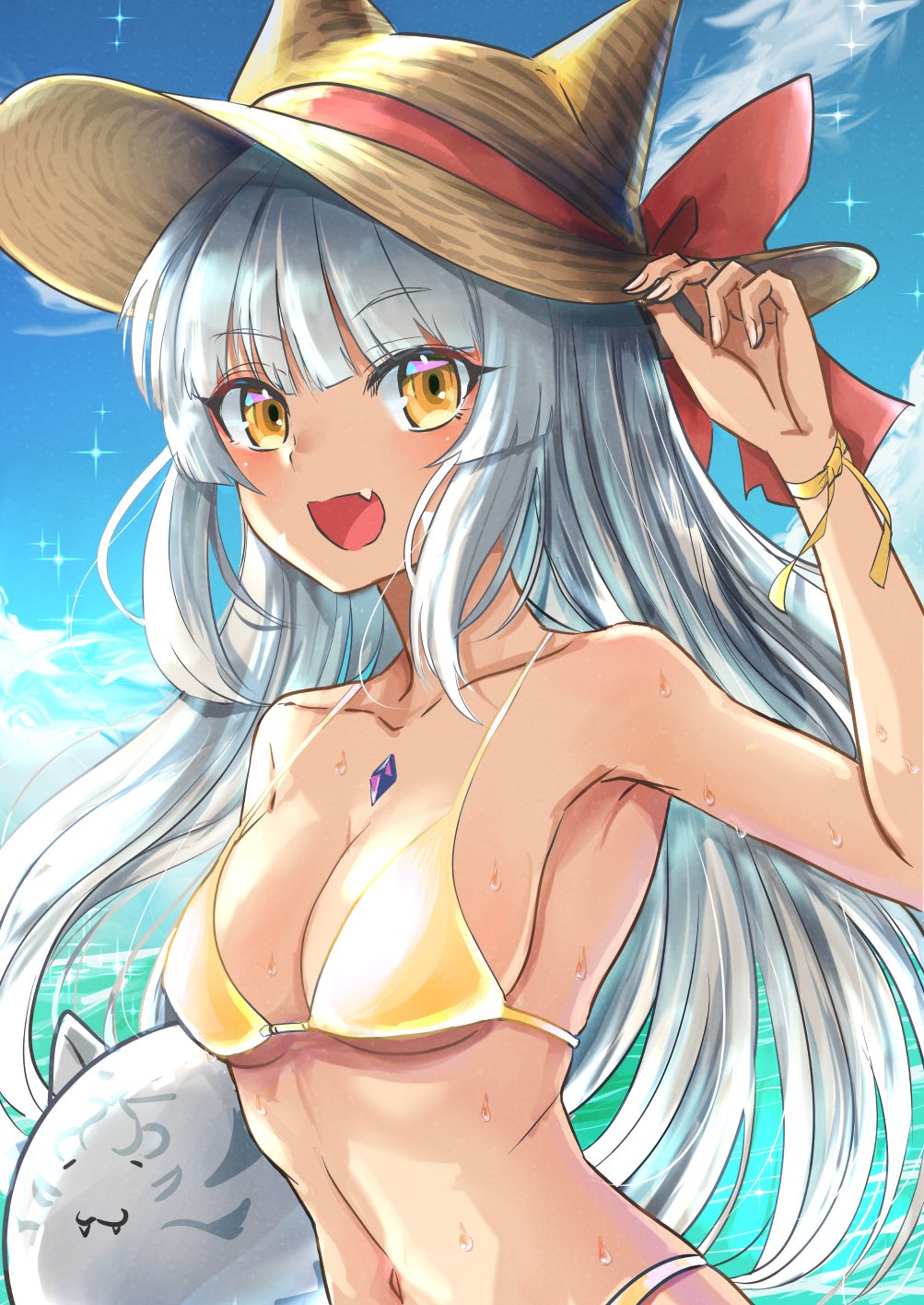 alternate_costume bikini breasts highres nia_(xenoblade) small_breasts sofusan1526 swimsuit xenoblade_chronicles_(series) xenoblade_chronicles_2 yellow_eyes