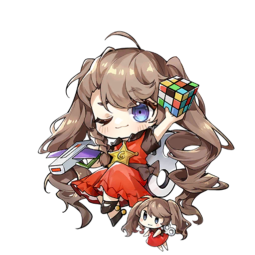 2girls ;3 ahoge arm_up artist_request black_shoes blue_eyes blush blush_stickers brown_hair chibi dress drill_hair fairy_(girls&#039;_frontline) full_body girls&#039;_frontline hand_up holding holding_toy multiple_girls official_art one_eye_closed raised_eyebrow red_dress rubik&#039;s_cube sheriff_badge shoes short_sleeves simple_background third-party_source toy toy_airplane toy_fairy_(girls&#039;_frontline) transparent_background twin_drills twintails winding_key