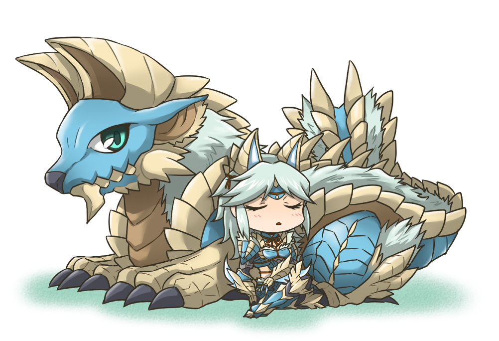 310 closed_eyes monster_hunter_(series) tagme white_hair zinogre zinogre_(armor)