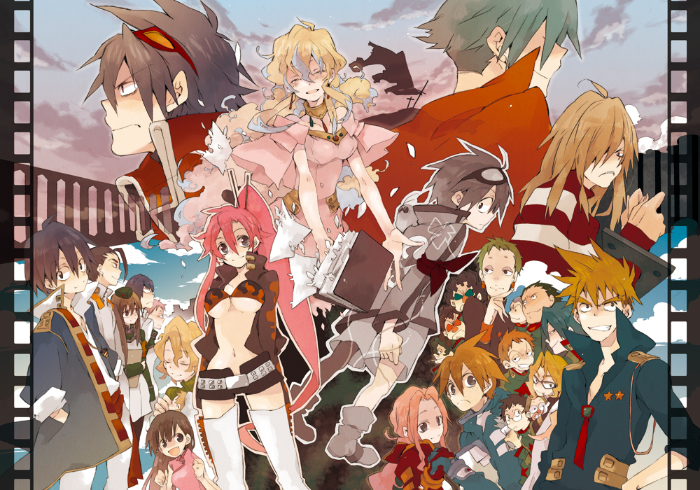 00s 6+boys 6+girls aged_up ailac_coega armband attenborough_cortitch bad_id bad_pixiv_id barinbo book cape cybela_kuto darry_adai dayakka everyone gimmy_adai goggles goggles_on_head guinble harikamo jogan kamina_(ttgl) kidd_coega kinon_bachika kittan_bachika kiyal_bachika kiyoh_bachika leeron_littner leite_jokin makken multiple_boys multiple_girls multiple_persona nia_teppelin rossiu_adai shinsaibashih simon_(ttgl) tengen_toppa_gurren_lagann tengen_toppa_gurren_lagann:_lagann-hen thighhighs viral_(ttgl) yoko_littner zoushi_kanai