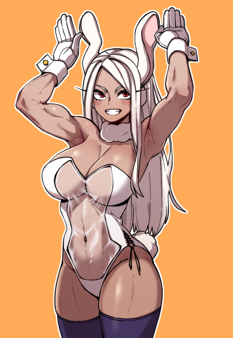 1girl boku_no_hero_academia breasts dark-skinned_female dark_skin large_breasts long_hair mirko