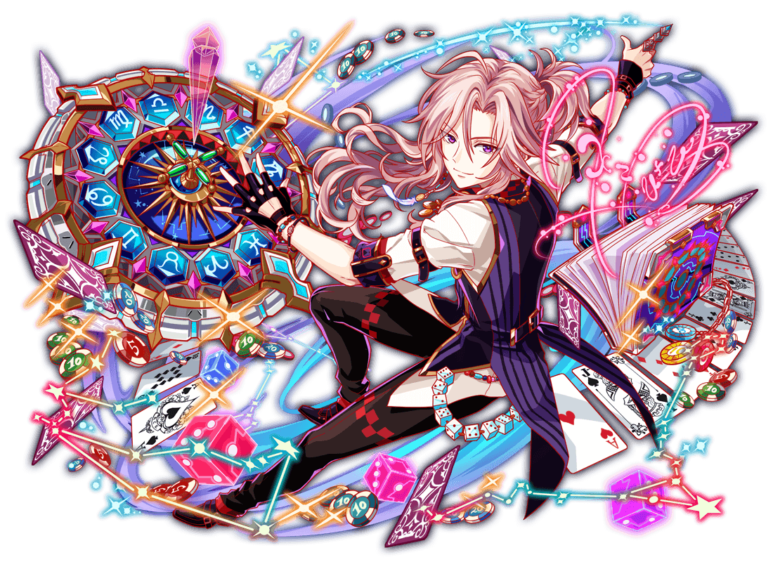 1boy ace_(playing_card) ace_of_hearts anime_coloring aquarius_(symbol) aries_(symbol) arm_belt artist_request belt belt_buckle black_belt black_footwear black_gloves black_pants black_sleeve_cuffs book bracelet buckle cancer_(symbol) capricorn_(symbol) card cardano_(crash_fever) checkered_clothes checkered_pants checkered_ribbon closed_mouth coattails collar collared_shirt constellation_print crash_fever diamond_(shape) dice dress_shirt earrings eyelashes feather_earrings feathers fingerless_gloves four_of_spades full_body game_cg gemini_(symbol) gloves gold_buckle hair_intakes heart heart_print jewelry joker_(playing_card) king_(playing_card) leo_(symbol) libra_(symbol) light_brown_hair light_particles long_hair looking_at_viewer looking_to_the_side narrowed_eyes necklace nose number_print numbered official_art outline pages pants parted_bangs parted_lips pisces_(symbol) playing_card poker_chip ponytail print_sleeve_cuffs purple_eyes red_outline sagittarius_(symbol) scorpio_(symbol) shirt shoe_belt single_earring single_fingerless_glove sleeve_cuffs three-quarter_sleeves smile solo sparkle square square_print star_(symbol) tachi-e taurus_(symbol) ten_of_spades third-party_source transparent_background two-tone_collar two_of_diamonds vest virgo_(symbol) waistcoat wavy_hair white_collar white_sleeves white_undershirt zodiac zodiac_wheel