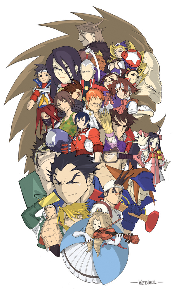 1990s_(style) 6+boys 6+girls abs absolutely_everyone ahoge angry aqua_dress ayuhara_natsu bald baseball_bat beard black_eyes black_hair blonde_hair blue_eyes blue_sailor_collar boman_delgado bow boxing_gloves breasts brown_eyes brown_hair capcom cleavage dark_skin dress drill_hair elbow_gloves eric_vedder everyone facial_hair glasses gloves hair_bow hair_ornament hair_ribbon happy hat hat_over_eyes headband helmet hibiki_ran himezaki_aoi ichimonji_batsu iinchou_(justice_gakuen) imawano_hyou imawano_raizou instrument isurugi_gan justice_gakuen kagami_kyousuke karuizawa_momo kasugano_sakura kazama_akira kazama_daigo kirishima_kurou kirishima_yurika long_hair medium_breasts military military_uniform minazuki_kyouko moero!_justice_gakuen multiple_boys multiple_girls namikawa_nagare nekketsu_hayato orange_hair ponytail red_hair retro_artstyle ribbon roberto_miura roy_bromwell sailor_collar sawamura_shouma school_uniform serafuku serious shimazu_hideo short_hair street_fighter street_fighter_zero_(series) tiffany_lords twin_drills twintails violin visor_cap wakaba_hinata white_hair yamada_eiji