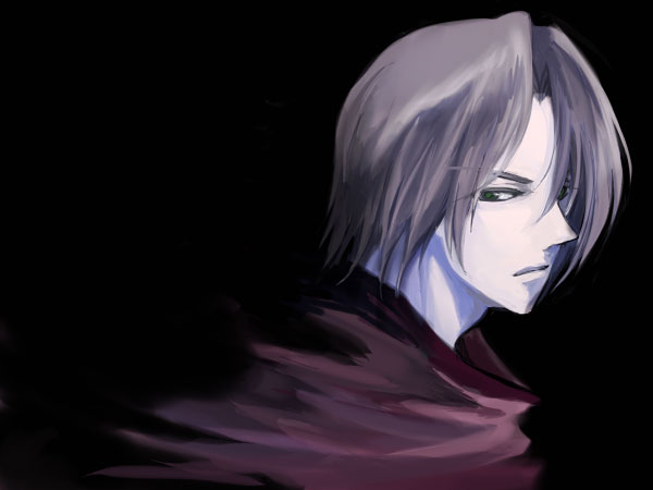 161 1boy benawi black_eyes black_hair male_focus simple_background solo utawarerumono