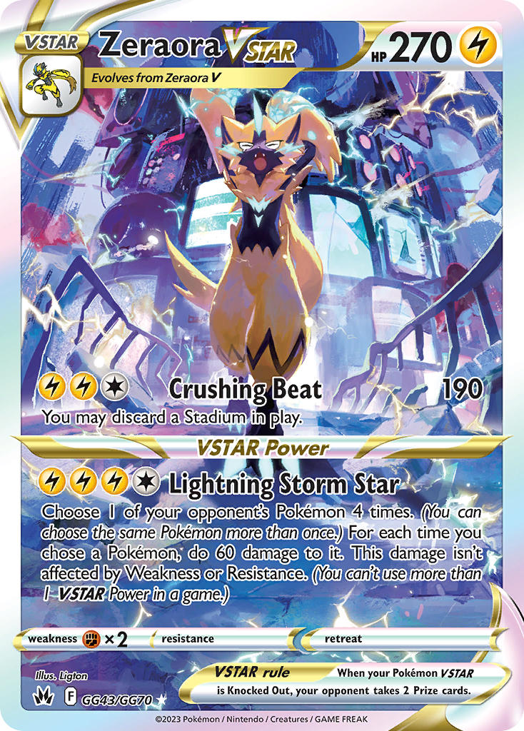 artist_name card_(medium) character_name claws closed_eyes company_name copyright_name copyright_notice cracked_screen debris destruction electricity english_text fangs gen_7_pokemon glowing legendary_pokemon ligton1225 monitor mythical_pokemon nintendo official_art open_mouth pokemon pokemon_(creature) pokemon_card pokemon_focus pokemon_tcg railing solo speaker standing third-party_source trading_card zeraora
