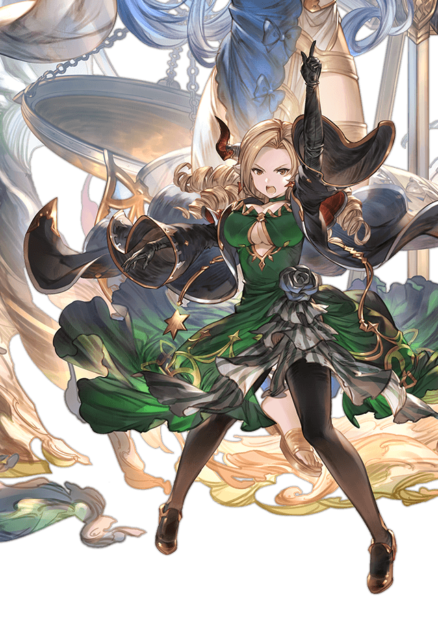1girl arm_up black_gloves black_pantyhose blonde_hair breasts cleavage clothing_cutout coat dress drill_hair earrings elbow_gloves female_focus gloves granblue_fantasy green_dress index_finger_raised jewelry kamina_pose large_breasts long_coat long_dress long_hair looking_at_viewer maria_theresa_(granblue_fantasy) minaba_hideo open_clothes open_coat open_mouth outstretched_arm pantyhose parted_bangs pointing pointing_up pointy_ears quad_drills serious solo standing transparent_background underboob underboob_cutout weapon wide_sleeves