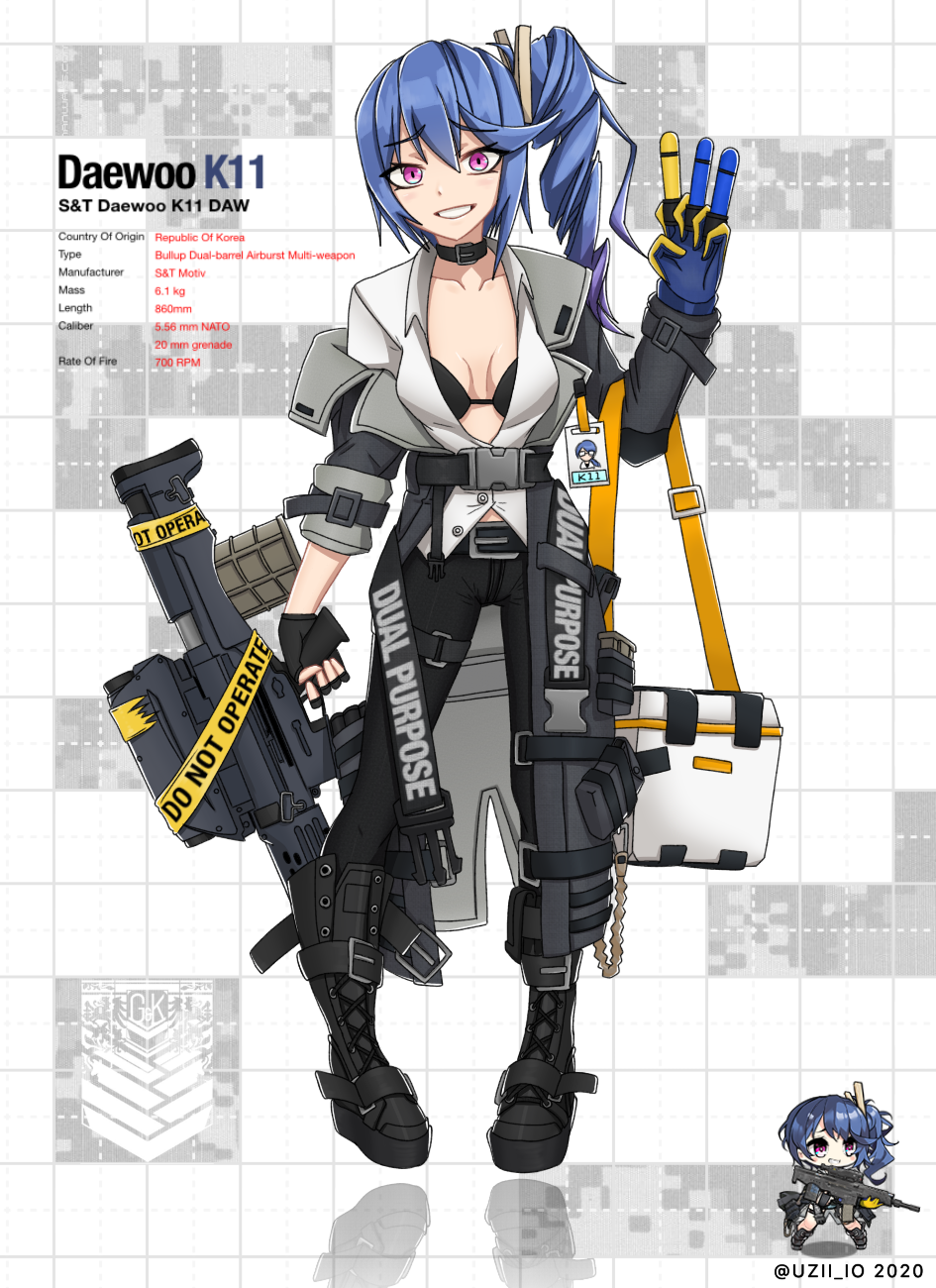 1girl 20x30mm_lv 20x30mm_lv_heab_k167 20x30mm_lv_p_k168 airburst_grenade_launcher airburst_round ammunition anti-materiel_cartridge assault_rifle bikini black_bikini blue_hair bolt-action_grenade_launcher bolt_action boots breasts bullpup burst_fire_gun burst_fire_rifle cannon_cartridge carbine caution_tape computerized_scope daewoo_k11 explosive fingerless_gloves fragmentation_grenade fragmentation_warhead girls&#039;_frontline gloves grenade grenade_cartridge grenade_launcher gun high-explosive_airburst_round high-explosive_cartridge highres jacket k11_(girls&#039;_frontline) knee_boots long_hair looking_at_viewer military_cartridge multi-weapon multiple-barrel_gun open_clothes practice_round precision-guided_firearm precision-guided_munition purple_eyes rifle scope shirt short-barreled_rifle side_ponytail sight_(weapon) smart_grenade smart_scope smile solo subsonic_ammunition swimsuit tactical_clothes telescopic_sight thermal_weapon_sight underbarrel_assault_rifle underbarrel_rifle weapon