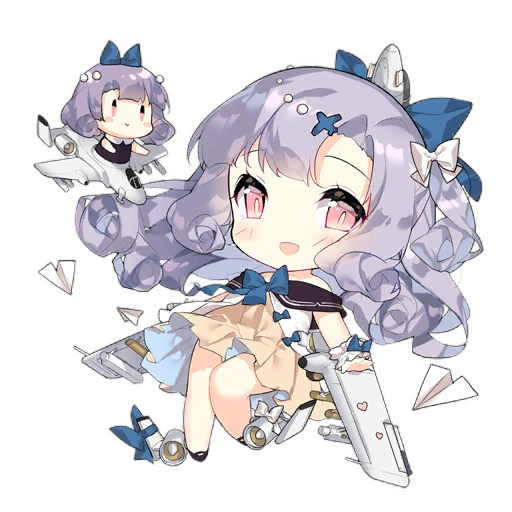 2girls :&gt; :d aircraft airplane airplane_hair_ornament airplane_wing airstrike_fairy_(girls&#039;_frontline) bare_shoulders black_dress black_shoes blue_ribbon blush blush_stickers bomber brown_dress chibi curly_hair dress fairy_(girls&#039;_frontline) full_body girls&#039;_frontline hair_ornament hair_ribbon jet_engine long_hair military_vehicle multiple_girls neck_ribbon off-shoulder_dress off_shoulder official_art open_mouth paper_airplane pom_pom_(clothes) pom_pom_hair_ornament ribbon saru scrunchie shoes simple_background smile third-party_source transparent_background white_ribbon white_scrunchie winged_footwear wrist_scrunchie |_|