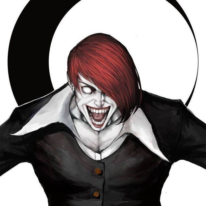 big_smile colored_skin dc_comics no_pupils psychotic red_hair snk the_joker the_king_of_fighters white_skin yagami_iori