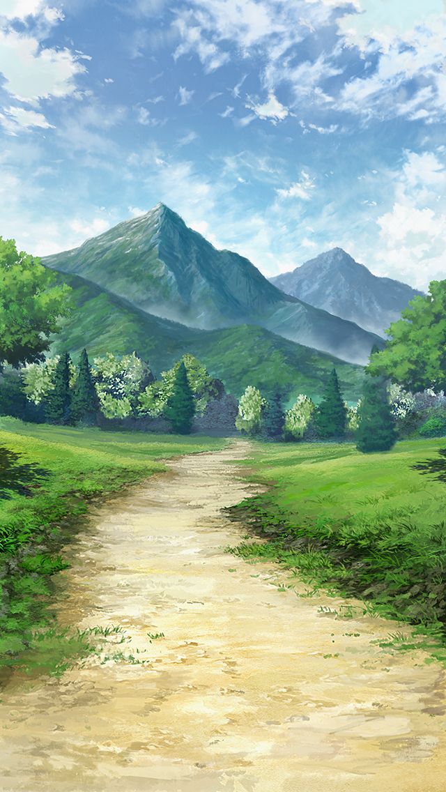 blankcoin blue_sky cloud cloudy_sky day dirt_road grass mountain nature no_humans original outdoors road scenery sky tree