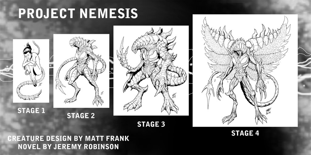1girl claws completely_nude giant giant_monster kaiju maigo_tilly matt_frank monster monster_girl nemesis_(project_nemesis) nude official_art project_nemesis project_nemesis_(series) scales tail text_focus transformation wings