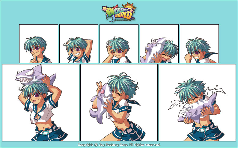 6+girls animal anime_coloring aqua_border aqua_eyes arms_behind_back arrow_(symbol) belt belted_shorts biting black_outline blouse blue_sailor_collar blue_shorts blue_sleeve_cuffs blush border braid breasts brown_eyes character_request cleavage_cutout clenched_hand closed_eyes closed_mouth clothing_cutout company_name copyright_name copyright_notice crescent_moon cropped_shirt dual_persona game_cg hand_on_own_head hanie_(in_dream_world) holding holding_animal in_dream_world jpeg_artifacts kiss logo medium_breasts midriff moon multiple_expressions multiple_girls navel official_art one_eye_closed open_mouth outline popcorn_kang sailor_collar second-party_source shark shirt short_braid short_hair short_shorts shorts small_pupils star_(symbol) sun tears teeth thick_outlines tongue tongue_out twin_braids v-shaped_eyes white_belt white_shirt white_sleeves
