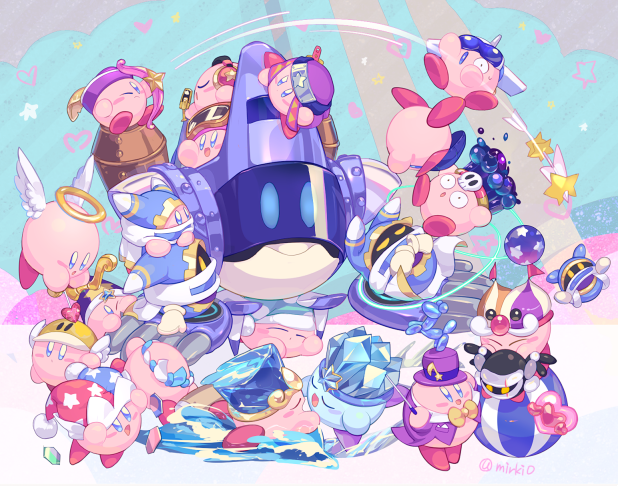 archer_kirby bomb_kirby circus_kirby copy_ability cupid_kirby cutter_kirby dark_meta_knight esp_kirby hammer_kirby hat ice ice_kirby jet_kirby kirby kirby_(series) komoreg magolor meta_knight mike_kirby mirror_kirby ninja_kirby nintendo poison_kirby rayman_limbs robobot_armor robot sleep_kirby super_smash_bros. sword water water_kirby weapon wings