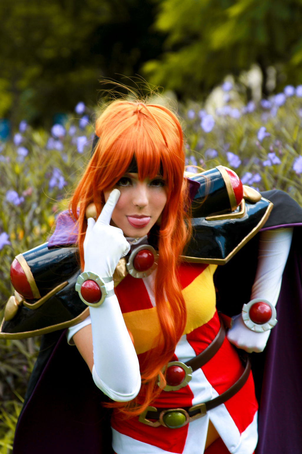 1girl cape cosplay cosplay_photo gloves lina_inverse photo_(medium) slayers solo white_gloves