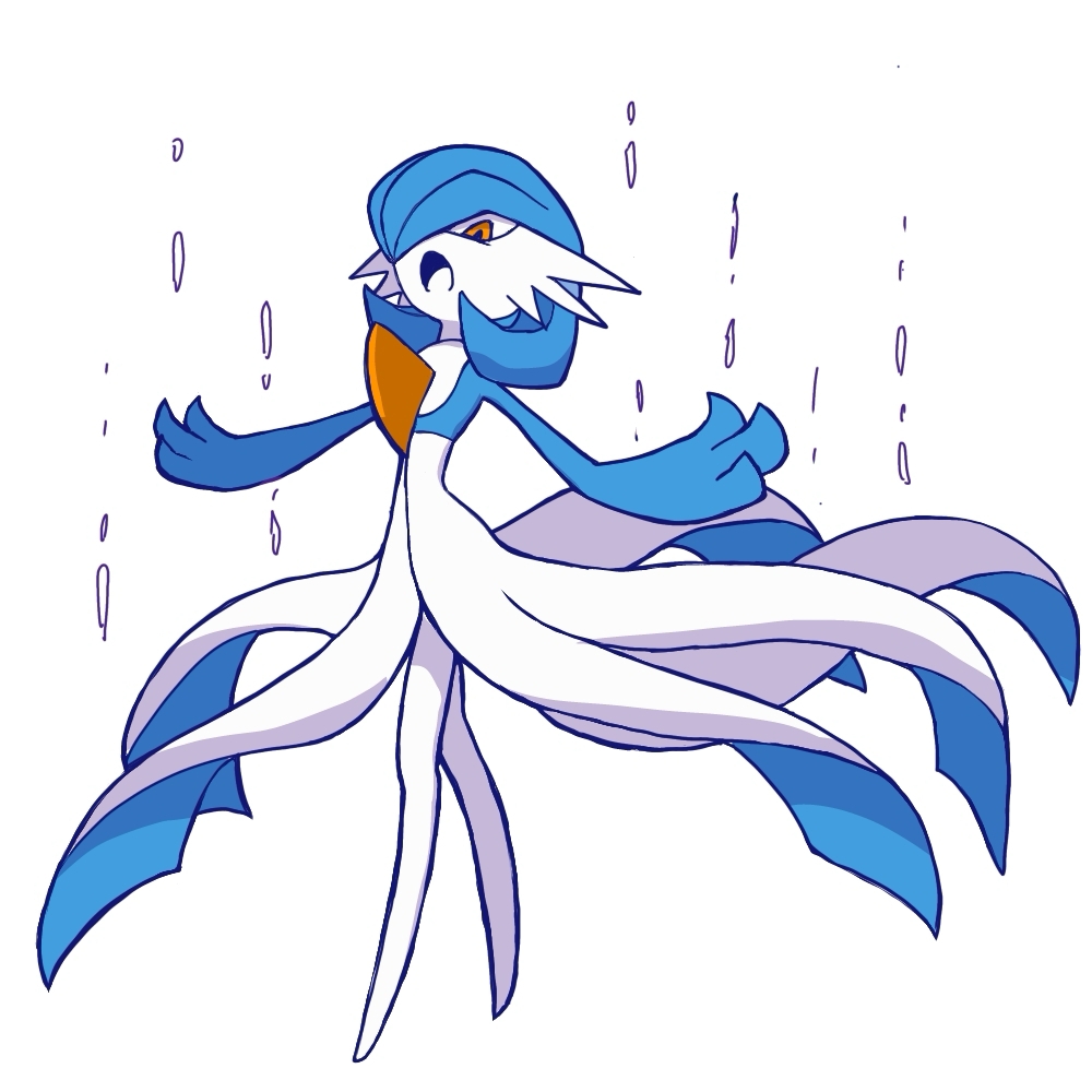 1girl :o alternate_color arms_up blue_hair blue_skin bob_cut colored_skin female_focus flat_chest full_body gardevoir gen_3_pokemon hair_over_one_eye legs looking_afar monya multicolored_skin nintendo no_feet one_eye_covered open_mouth orange_eyes pokemon pokemon_(creature) serious shiny_pokemon short_hair simple_background solo standing two-tone_skin white_background white_skin