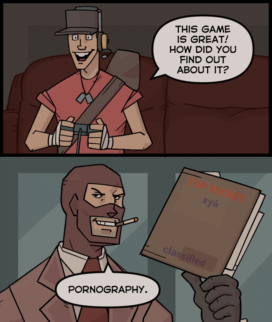 2boys 2koma balaclava black_gloves cigarette comic controller couch dog_tags english_text folder formal_clothes game_controller gloves hat headset holding holding_folder indoors multiple_boys necktie red_necktie red_scout_(tf2) red_shirt red_spy_(tf2) red_suit scout_(tf2) shirt short_sleeves smile smoking speech_bubble spy_(tf2) suit team_fortress_2 thef1amethr0wer upper_body