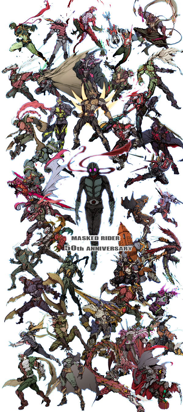 6+boys action_gamer_level_2 altering_(agito) anniversary antennae arm_blade arm_up armlet armor belt black_bodysuit blue_eyes bodysuit boots breastplate cape card chain claw_(weapon) claws clenched_hands commentary_request compound_eyes dragon drumsticks dual_wielding eastern_dragon energy_sword energy_wings everyone eyecon fangs full_armor gaia_memory gloves glowing green_bodysuit green_eyes helmet heterochromia highres holding holding_sword holding_weapon hood hooded_jacket hoodie horns jacket jewelry kamen_rider kamen_rider_(1st_series) kamen_rider_1 kamen_rider_2 kamen_rider_555 kamen_rider_agito kamen_rider_agito_(series) kamen_rider_amazon kamen_rider_amazon_(series) kamen_rider_amazon_alpha kamen_rider_amazon_omega kamen_rider_amazons kamen_rider_black kamen_rider_black_(series) kamen_rider_black_rx kamen_rider_black_rx_(series) kamen_rider_blade kamen_rider_blade_(series) kamen_rider_build kamen_rider_build_(series) kamen_rider_dcd kamen_rider_decade kamen_rider_den-o kamen_rider_den-o_(series) kamen_rider_double kamen_rider_drive kamen_rider_drive_(series) kamen_rider_drive_(type_speed) kamen_rider_ex-aid kamen_rider_ex-aid_(series) kamen_rider_faiz kamen_rider_fourze kamen_rider_fourze_(series) kamen_rider_gaim kamen_rider_gaim_(series) kamen_rider_ghost kamen_rider_ghost_(series) kamen_rider_hibiki kamen_rider_hibiki_(series) kamen_rider_j kamen_rider_j_(movie) kamen_rider_kabuto kamen_rider_kabuto_(series) kamen_rider_kiva kamen_rider_kiva_(series) kamen_rider_kuuga kamen_rider_kuuga_(series) kamen_rider_ooo kamen_rider_ooo_(series) kamen_rider_ryuki kamen_rider_ryuki_(series) kamen_rider_shin kamen_rider_stronger kamen_rider_stronger_(series) kamen_rider_super-1 kamen_rider_super-1_(series) kamen_rider_v3 kamen_rider_v3_(series) kamen_rider_w kamen_rider_wizard kamen_rider_wizard_(series) kamen_rider_x kamen_rider_x_(series) kamen_rider_zi-o kamen_rider_zi-o_(series) kamen_rider_zo kamen_rider_zx male_focus mask mighty_action_x_level_2 monster multiple_boys multiple_wings new_kamen_rider o_medal open_mouth orange_eyes ore_damashii pauldrons pink_eyes pointing poses red_cape red_eyes red_scarf revolcane rider_belt rider_gashat riderman rocket scarf shift_car shin_kamen_rider_prologue shoulder_armor shoulder_pads silver_trim single_horn skyrider staff standing sword tail tokusatsu unused_tire weapon white_background wings yellow_eyes zakkizaki ziku-driver
