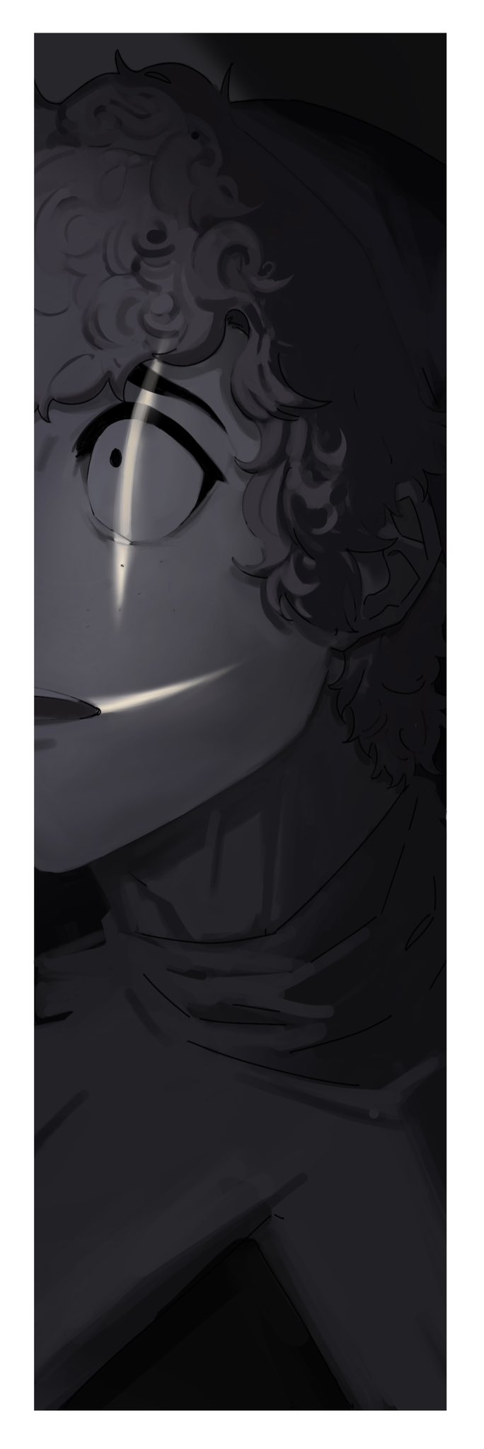 1boy coco_199788 commentary curly_hair freckles highres jester looking_to_the_side male_focus open_mouth original portrait short_hair solo