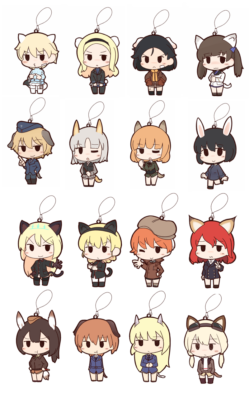 10s 6+girls :&lt; :s :t adriana_visconti aleksandra_i._pokryshkin animal_ears bandaid bandaid_on_face bike_shorts black_hair blonde_hair boots brave_witches brown_hair carla_j._luksic cat_ears cat_girl cat_tail chibi collared_shirt corset dog_ears dog_girl dog_tail edytha_rossmann embarrassed ermine_ears ermine_tail erua fox_ears fox_tail frown fur_trim geena_preddy georgette_lemare gloves goggles gundula_rall hair_ornament hair_ribbon hand_in_pocket hat head_wings heinrike_prinzessin_zu_sayn-wittgenstein highres hirschgeweih_antennas honda_takashi_(enorea) horse_girl isabelle_du_monceau_de_bergendal jacket jennifer_j_deblanc kanno_naoe leather leather_gloves leather_jacket long_hair marian_e._carl military military_hat military_uniform multiple_girls nikka_edvardine_katajainen no_pants noble_witches o3o one_eye_closed open_mouth own_hands_together pantyhose pointer pointing puffy_cheeks rabbit_ears rabbit_girl rabbit_tail red_hair ribbed_sweater ribbon rosalie_de_hemricourt_de_grunne scarf shimohara_sadako shirt short_hair strike_witches sweater tail twintails v vest waltrud_krupinski wavy_mouth wings wink wolf_ears wolf_tail world_witches_series wrench